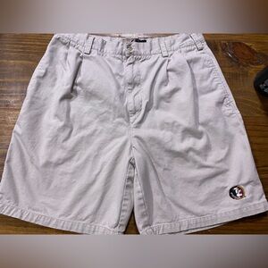 Men's Khaki Shorts FSU Seminole Embroidered Emblem Size 34 Chiliwear